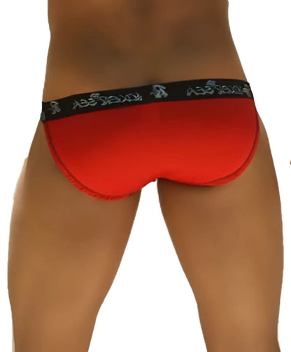 Red men’s icker sea contrast microslip bikini underwear in red with black asos logo waistband