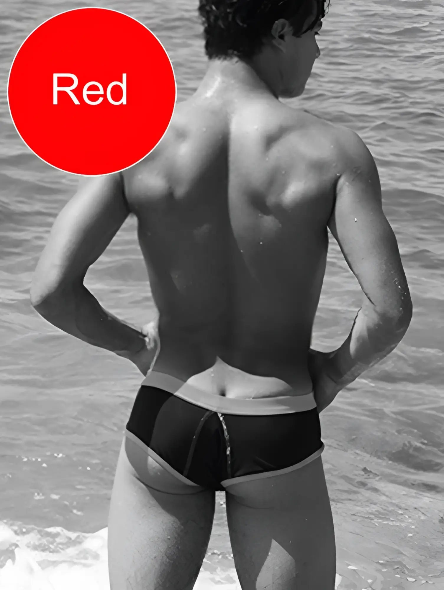 Black Icker Sea cheeky mini bikini swimwear with white waistband and trim featuring contrast stitching