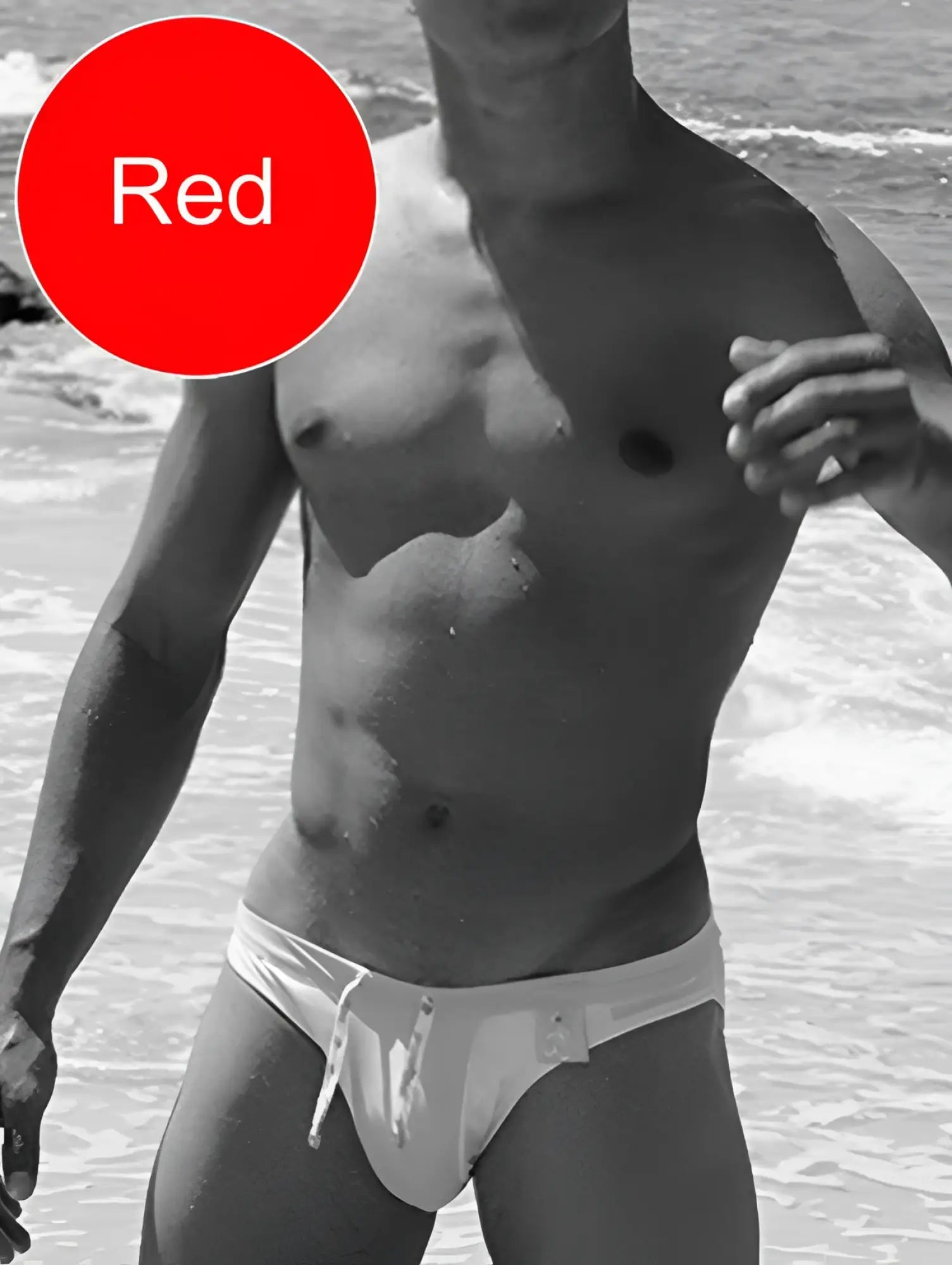 White Icker Sea Duotone bikini swimwear trunks with drawstring waistband and small side logo for beachwear use