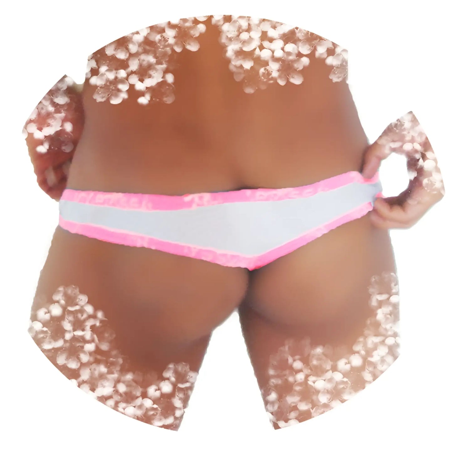 Pink and gray athletic style bikini briefs with a snug fit from icker sea fresh dots brazilian thong underwear