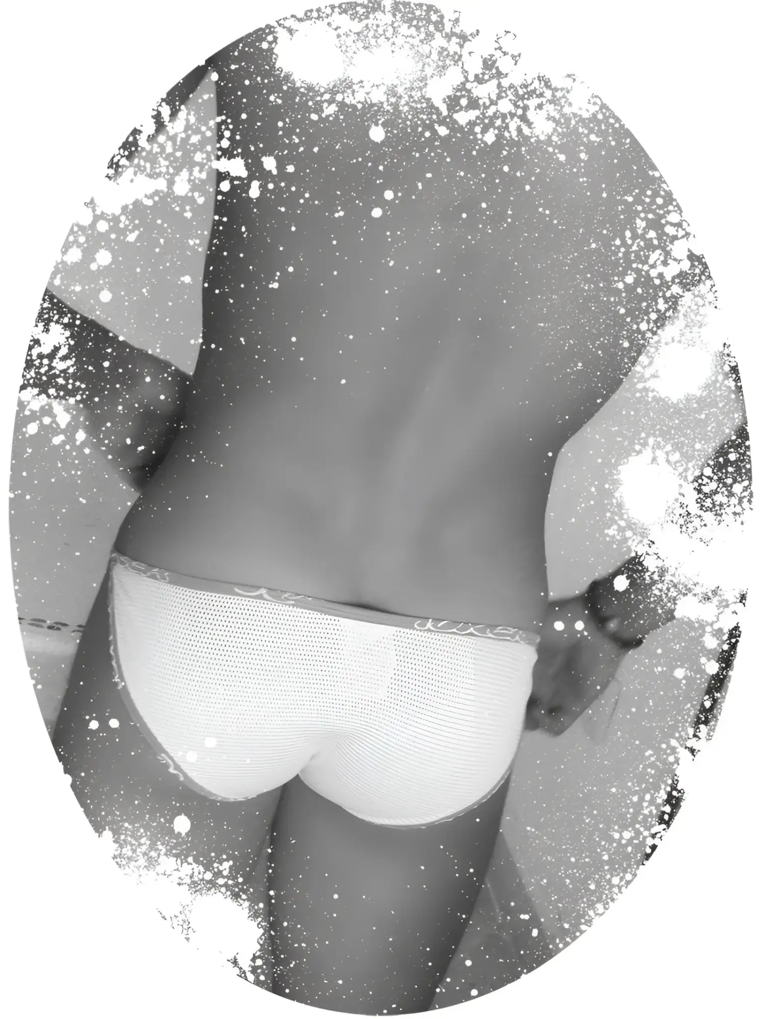 Icker Sea fresh dots logo trim white mesh microslip bikini briefs with subtle elastic waistband purple COI-14-FD-03