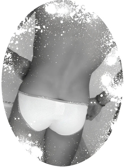 Icker Sea fresh dots logo trim white mesh microslip bikini briefs with subtle elastic waistband purple COI-14-FD-03