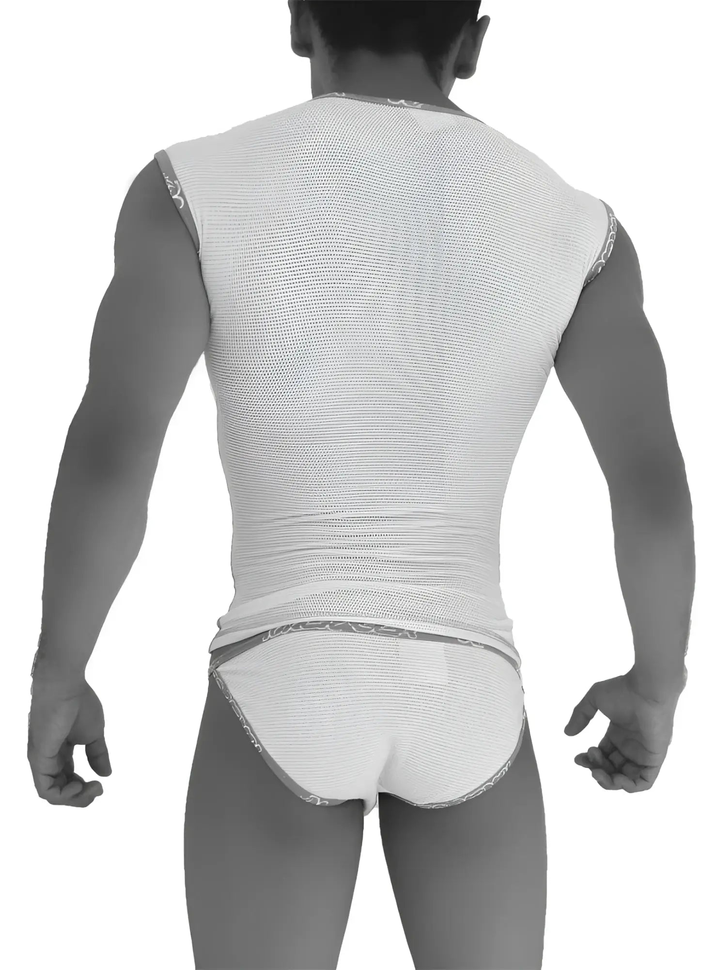 White mesh tank top with lace trim from icker sea fresh dots logo trim microslip bikini underwear red collection