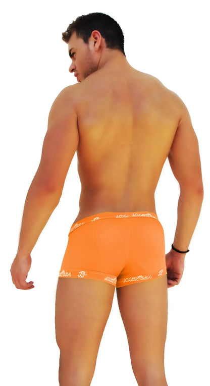 Orange Icker Sea logo trim boxer brief underwear featuring white trim and comfortable stretch fabric