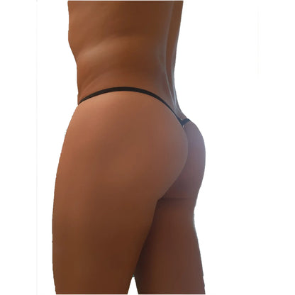 Black thong Icker Sea mini ring G string underwear with thin elastic waistband and minimalistic design