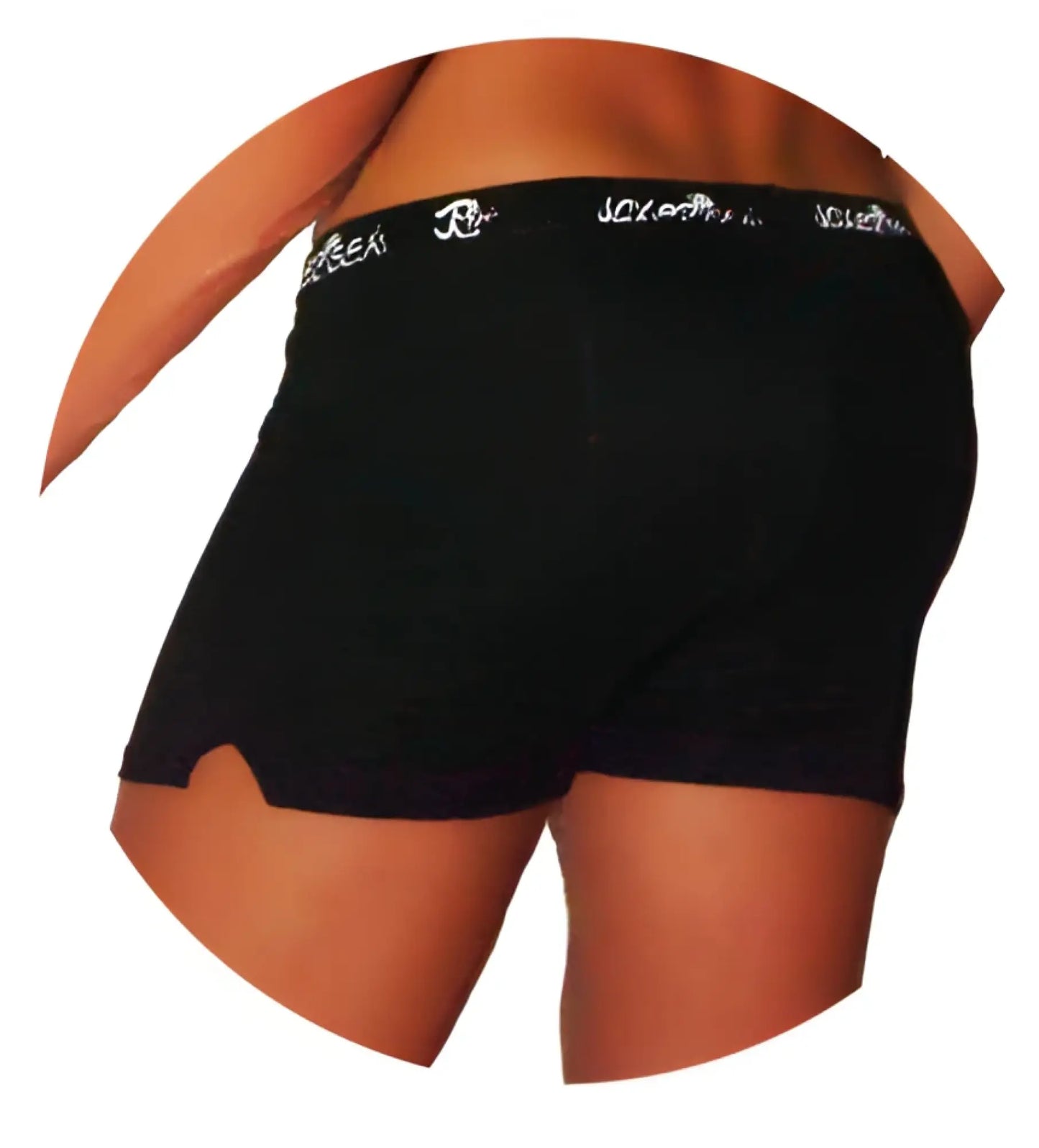 Icker sea runner side slit shorts black women’s boxer briefs with a white logo waistband and breathable fabric