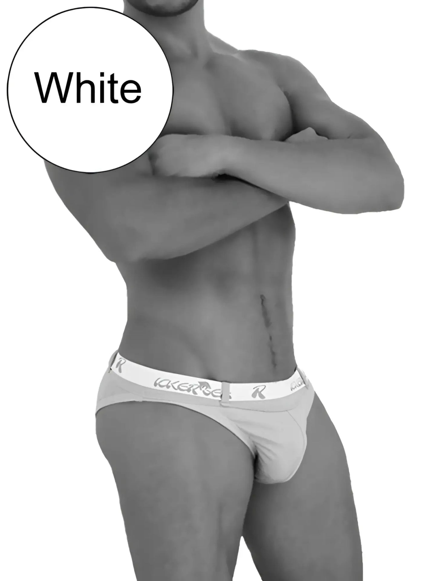 White lace-trimmed briefs with icker sea sailor belted logo waistband in white for swimwear use