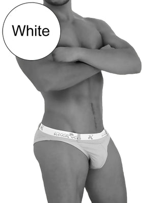 White lace-trimmed briefs with icker sea sailor belted logo waistband in white for swimwear use