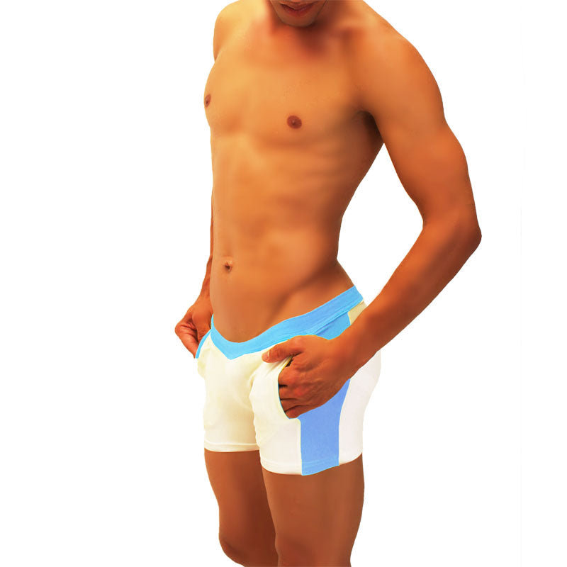 Icker Sea Contrast Side Panel Jock Shorts Blue SHR-19-01