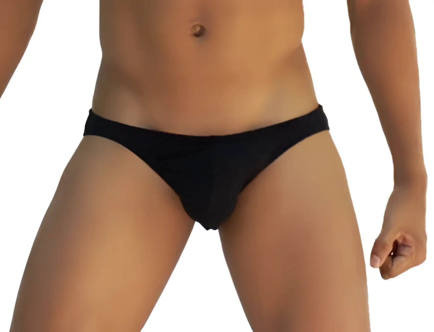 Black icker sea smile me slip bikini underwear with smooth form-fitting briefs design in black color