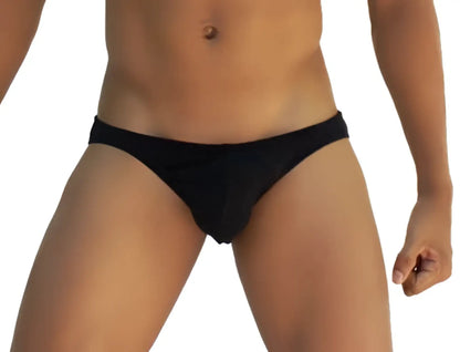 Black icker sea smile me slip bikini underwear with smooth form-fitting briefs design in black color