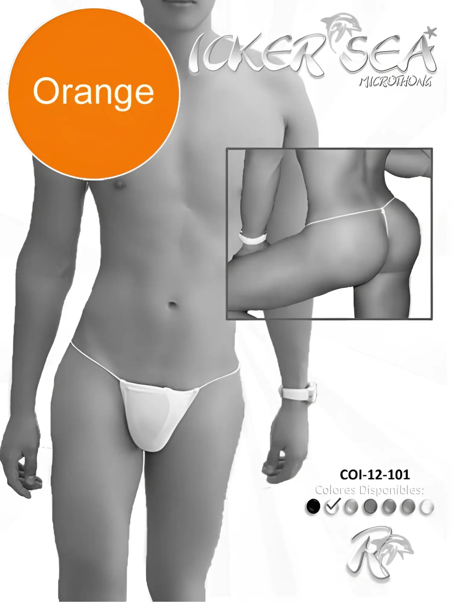 Icker sea solid micro g string underwear in orange color made of smooth material for comfortable wear
