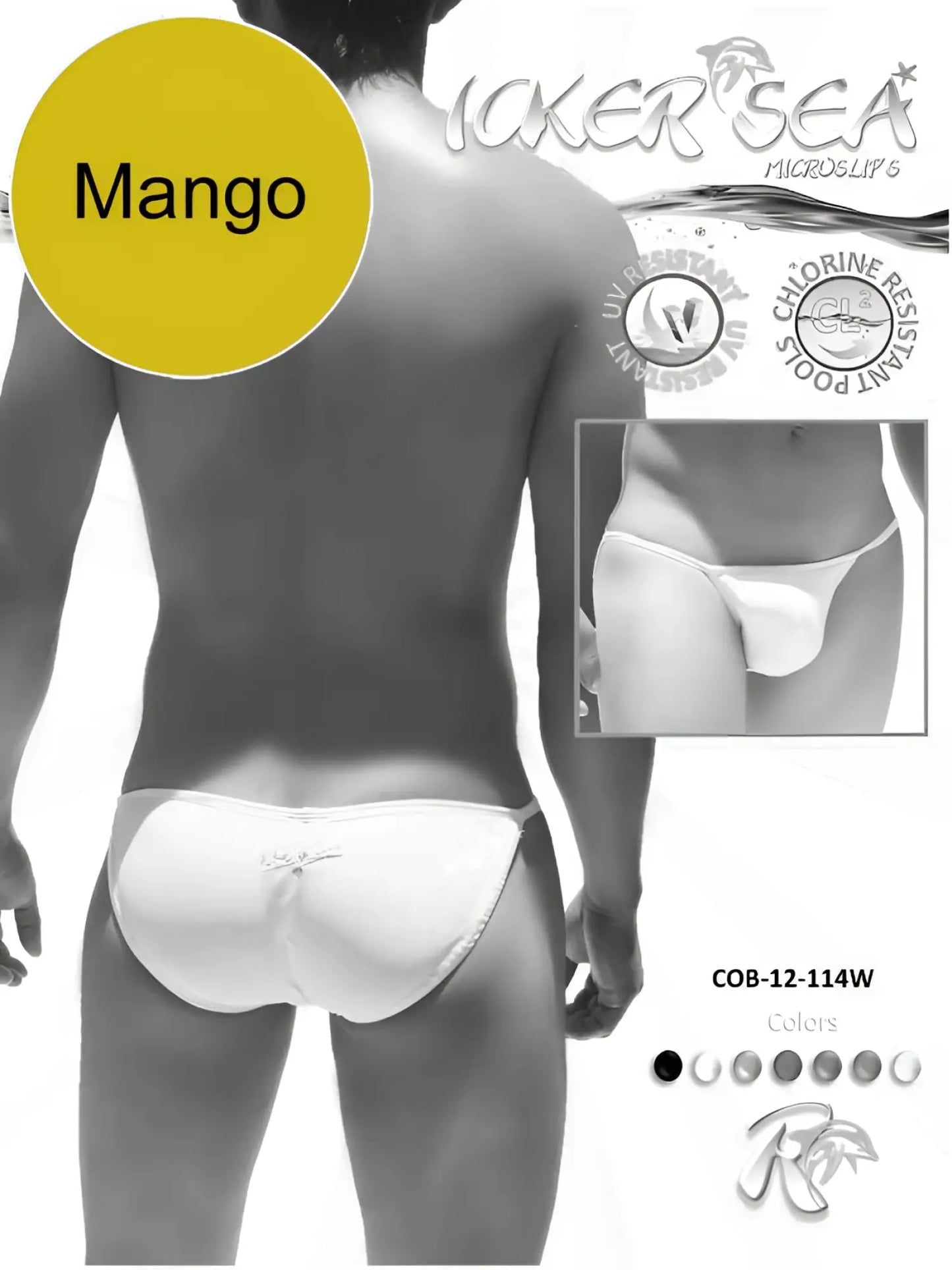 White mango micro slip swim trunks with subtle embroidered design from icker sea solid micro slip bikini swimwear collection