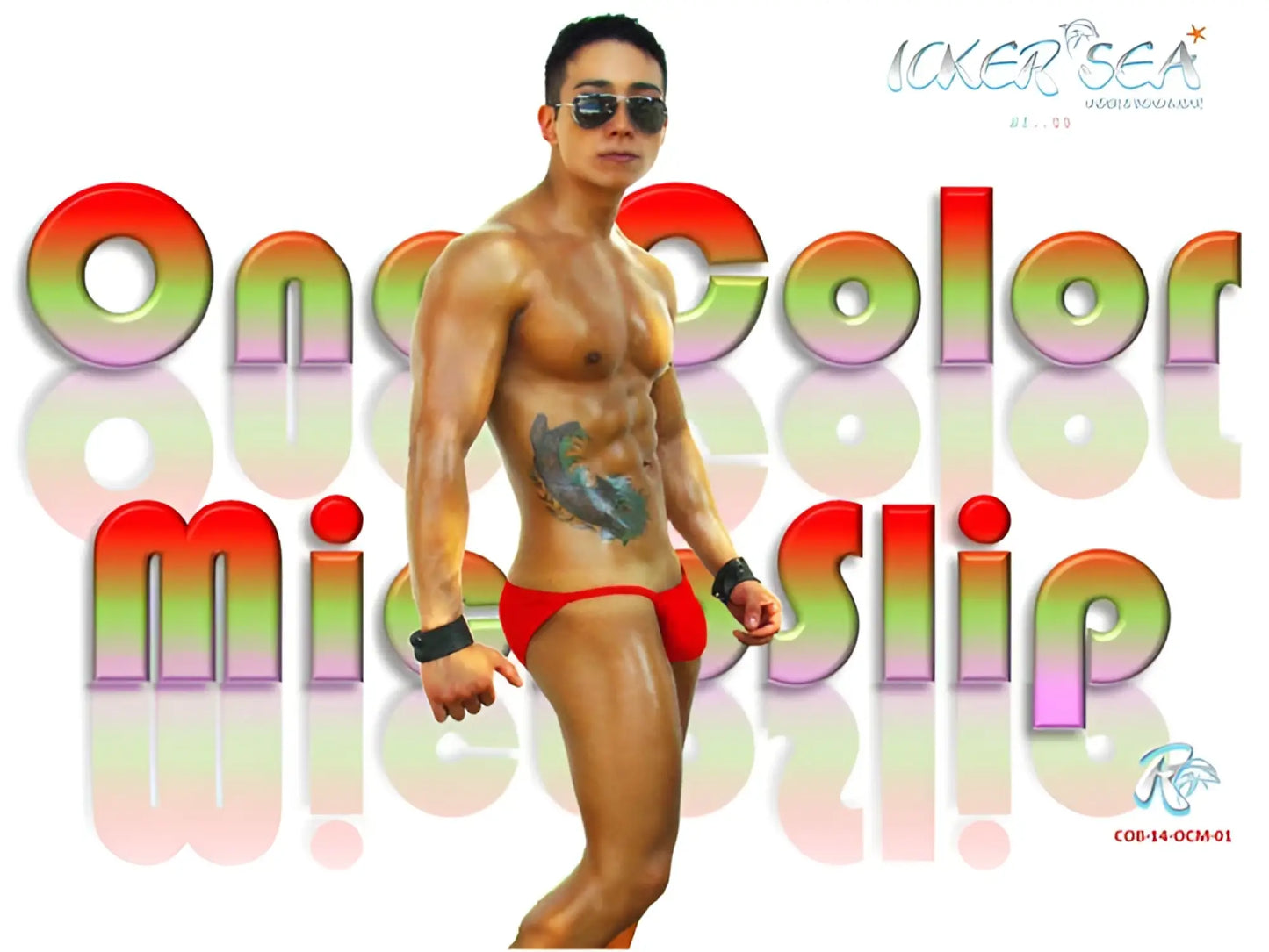 Icker Sea red solid micro slip bikini swimwear featuring one-color micro fabric for comfortable swim trunks use