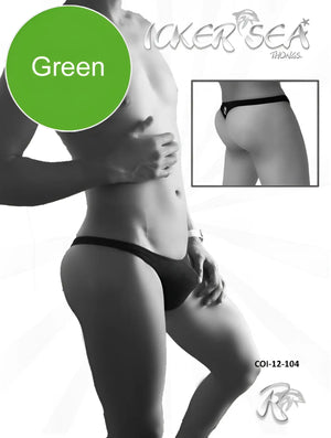 Icker Sea green men’s solid mini thong underwear made of comfortable fabric for everyday wear