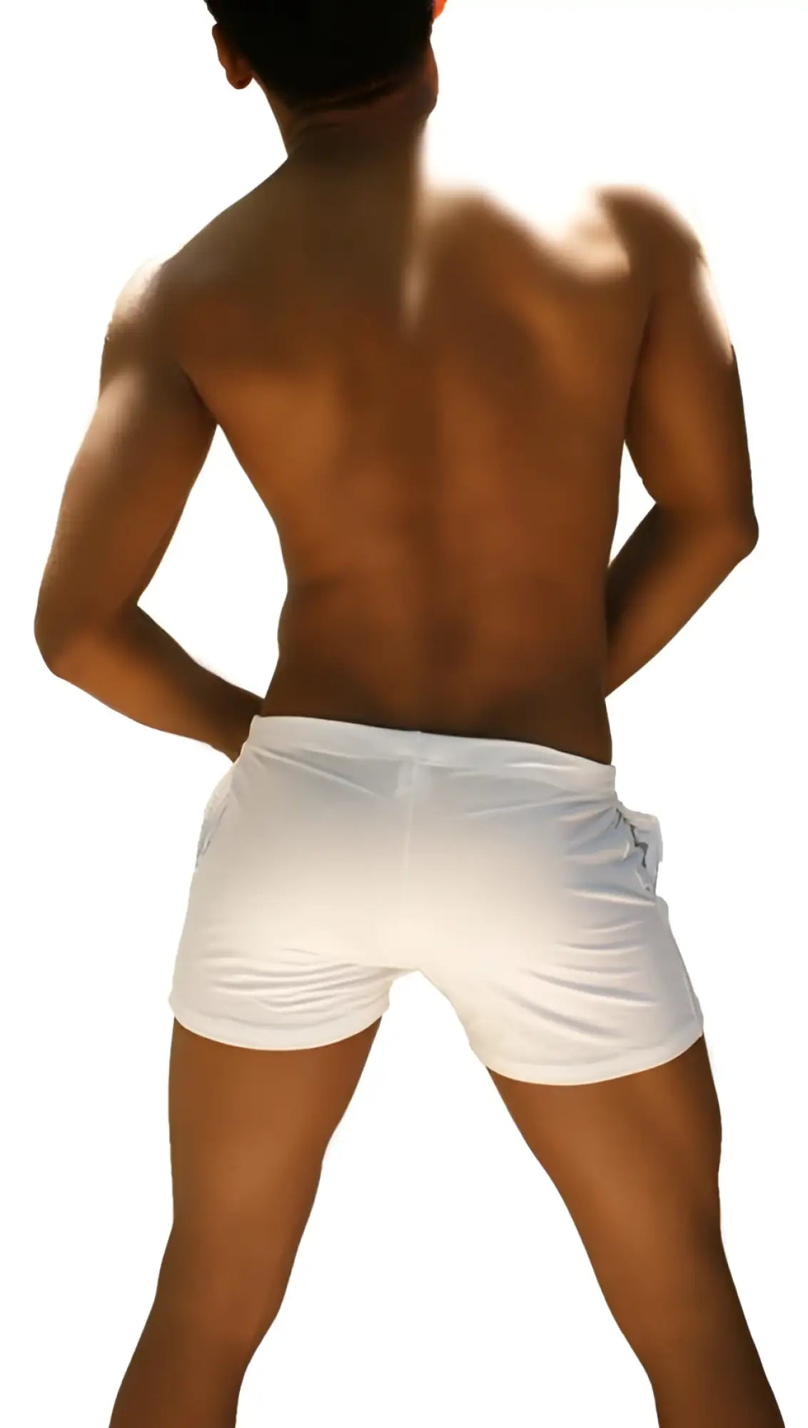 Icker Sea Sports tennis shorts white with sleek form-fitting design and subtle side pockets for athletic use