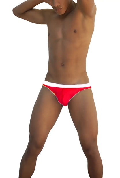 Icker sea stud slip bikini underwear red and white with a snug form-fitting design for comfortable wear