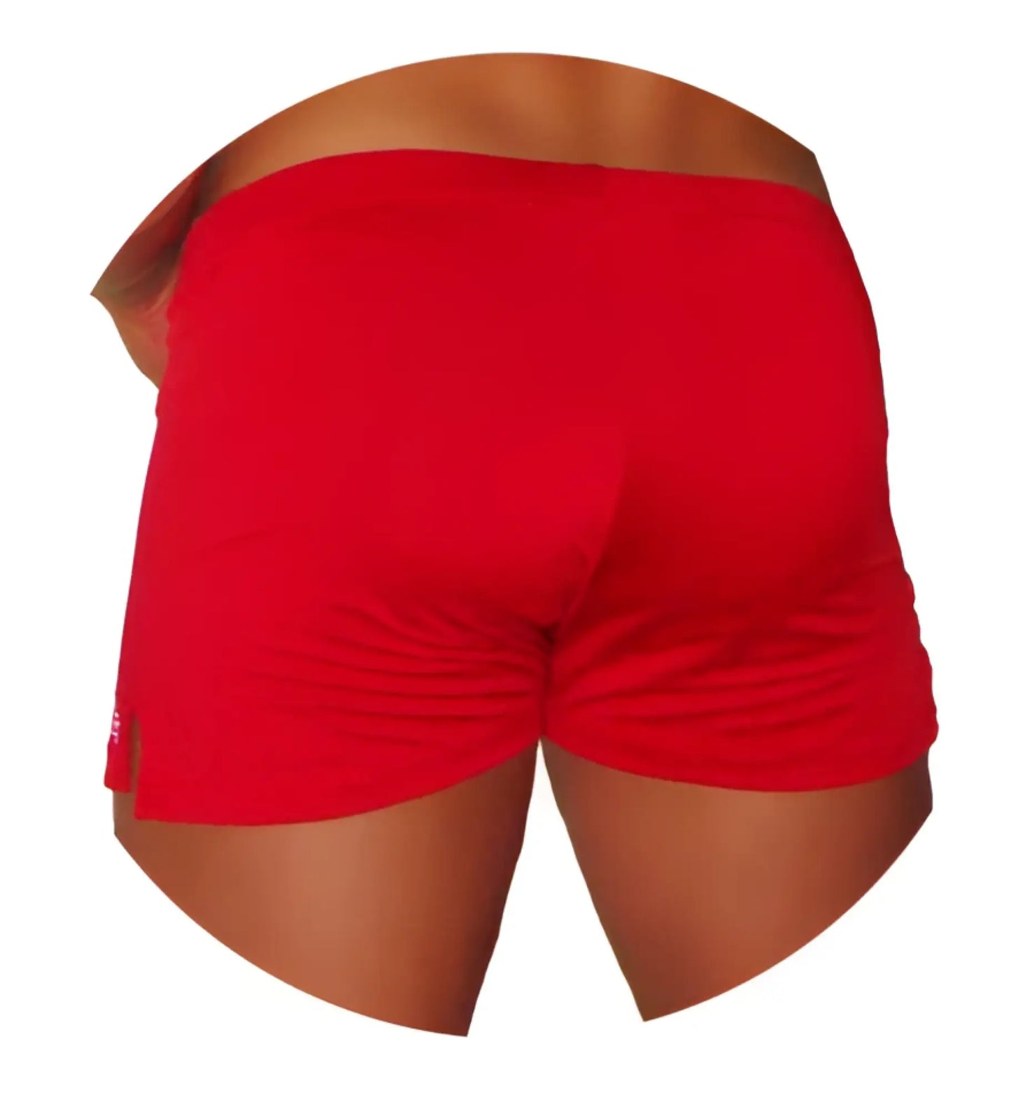 Icker Sea tennis side slit red athletic shorts with a snug fit and elastic waistband for active wear