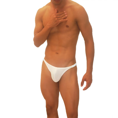 Icker Sea trapezoid thong underwear white smooth fabric form-fitting design shown from the back side