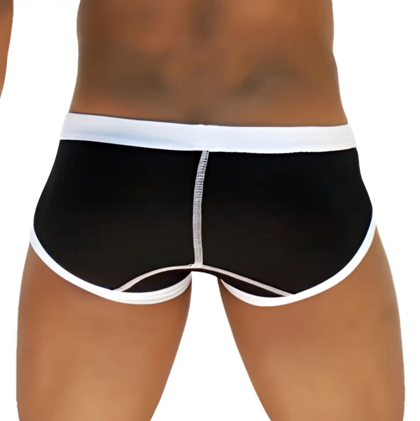 Icker Sea weekly contrast panel brief underwear in black with white trim featuring subtle textured seam detail