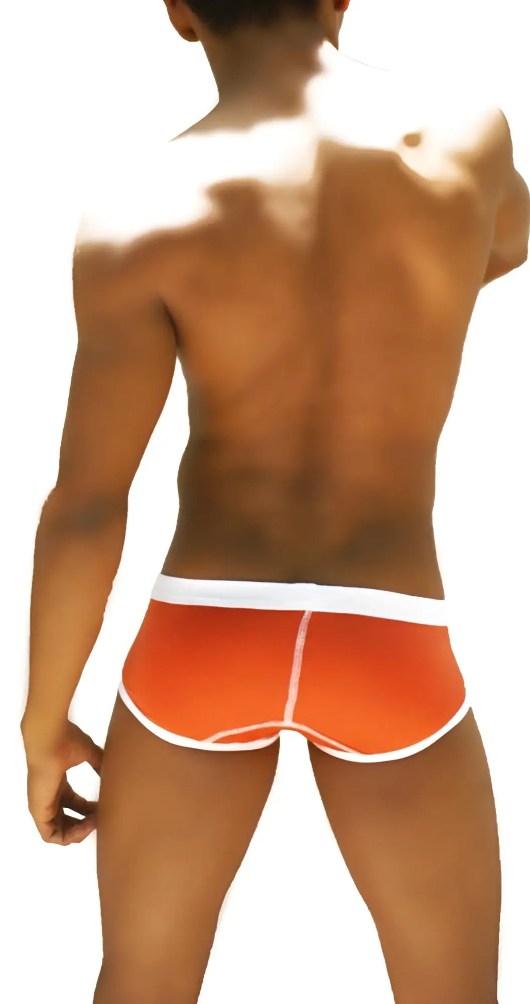 Icker Sea weekly contrast panel brief underwear in bright orange with white waistband and trim for comfortable wear