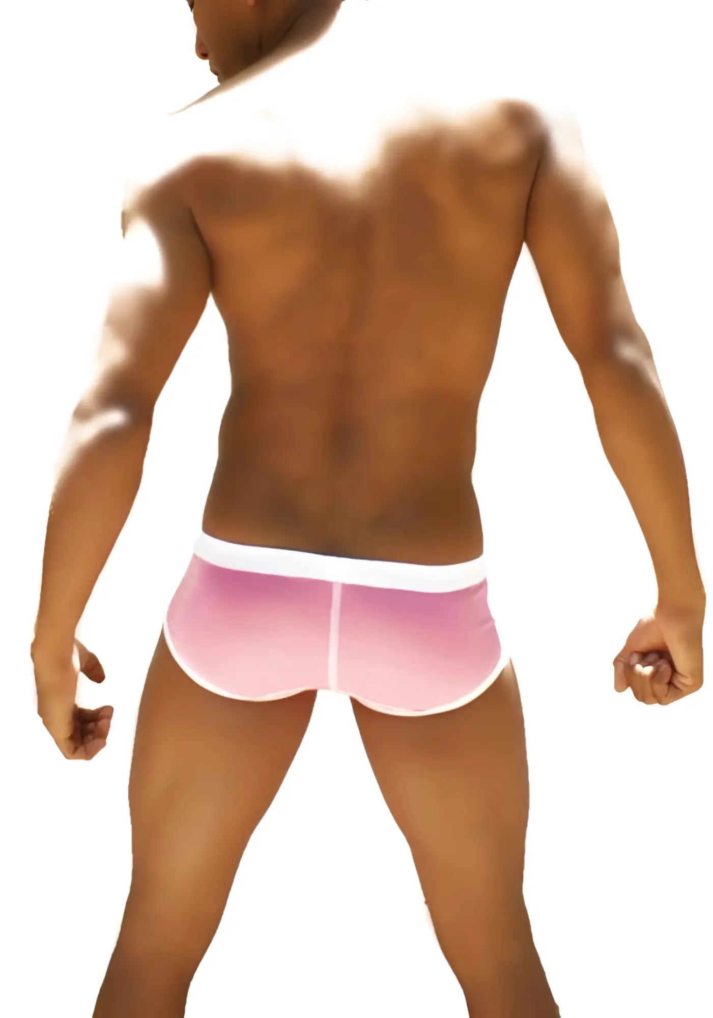Icker Sea weekly contrast panel brief underwear in pink and white with a gradient pink design for athletic wear