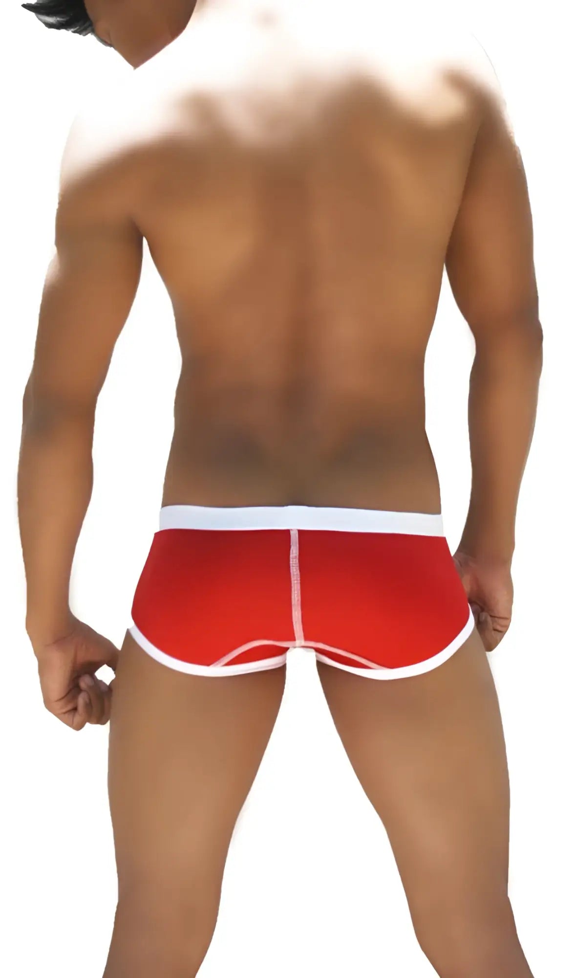 Red and white icker sea weekly contrast panel brief underwear with snug fit and contrasting stitching along seams