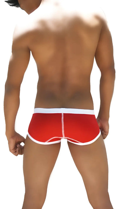 Red and white icker sea weekly contrast panel brief underwear with snug fit and contrasting stitching along seams