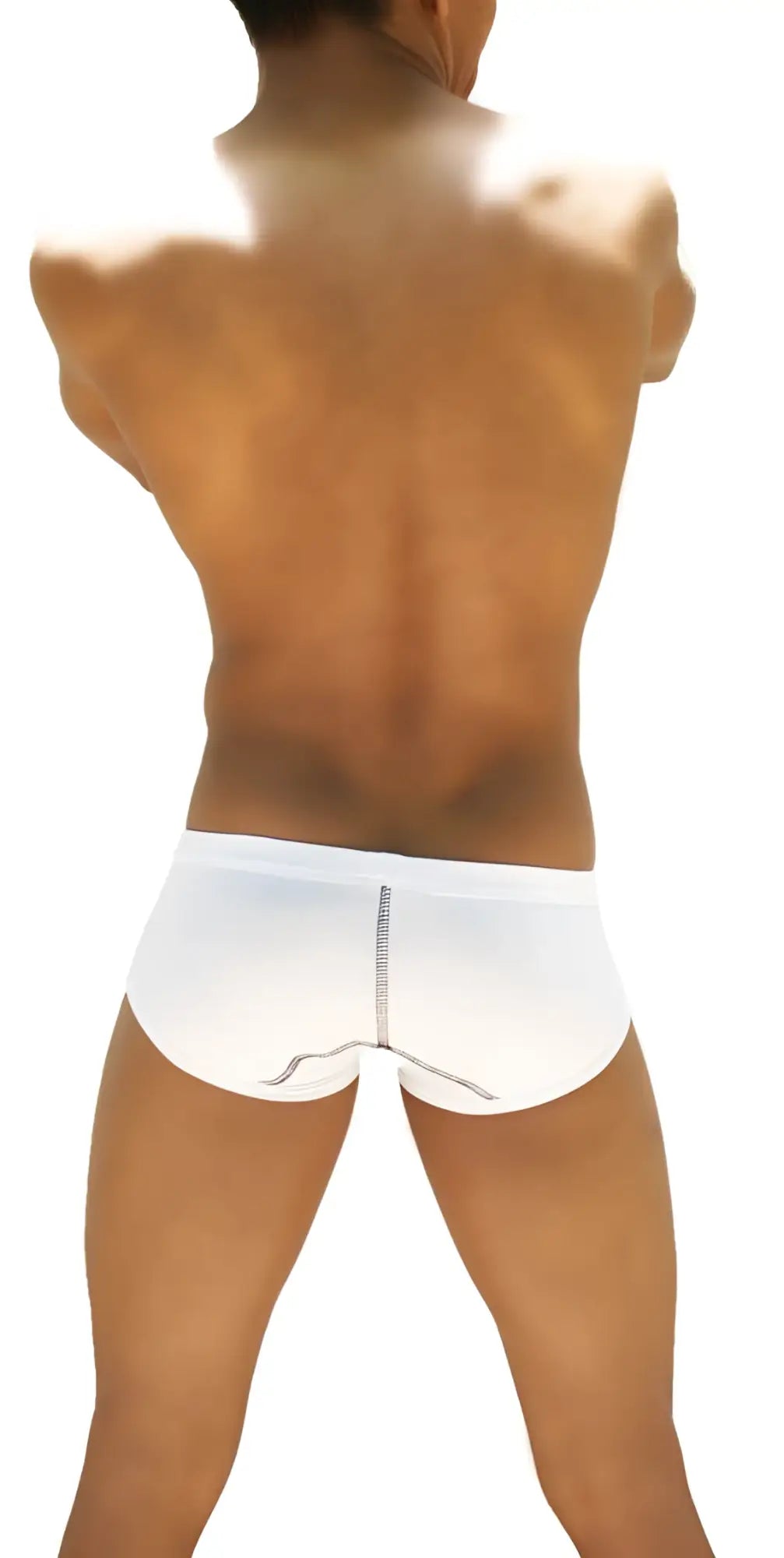 White icker sea weekly contrast panel brief underwear back view showing subtle seam detail and black contrast panels