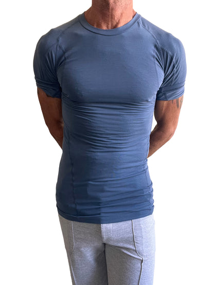 Designer Raglan Crew-Neck Tee (Denim Blue)