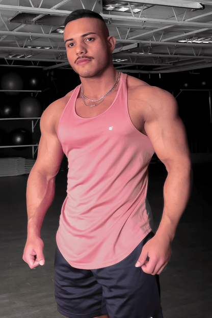 Jed North Men's Fast-Dry Bodybuilding Workout Stringer - Salmon