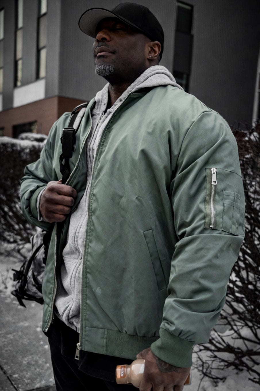 Jed North Men's Men's Premium Bomber Jacket - Olive