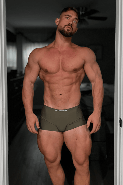 Jed North Men's Men's Seamless Muscle-Fit Boxers 2-Pack - Black & Olive