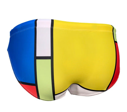 Maris Equi ModRian Men's Mondrian Inspired Swim Briefs