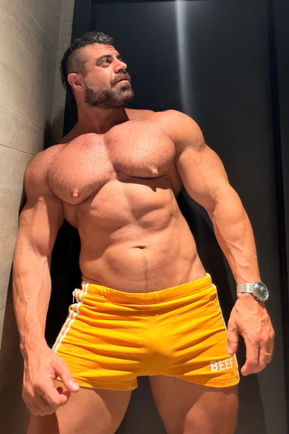 JJ Malibu Men's Varsity Boy Short Shorts - Tangerine Orange