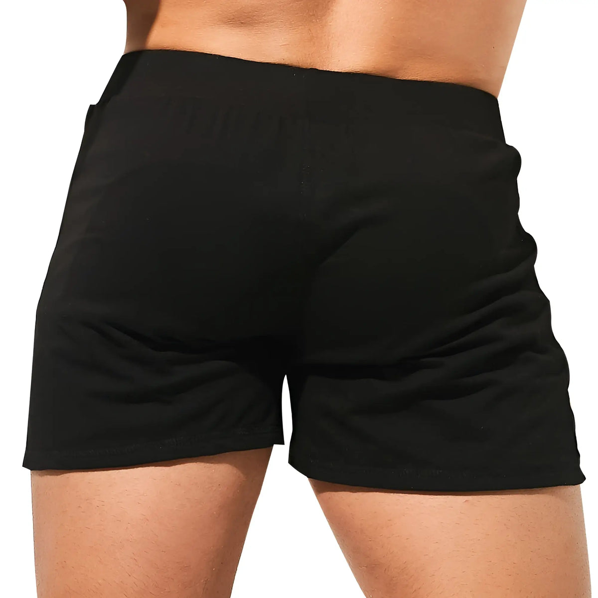 Intymen inc003 black athletic boxer briefs with comfortable elastic waistband and simple clean design
