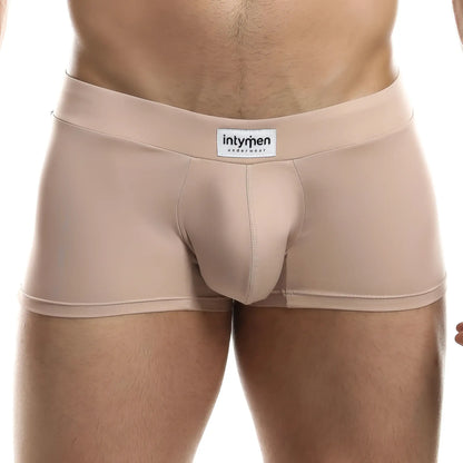 Intymen ING069 beige boxer trunk underwear with smooth fabric, form-fitting design, and supportive central pouch