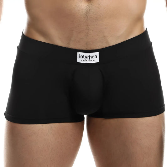 Black intymen ING069 boxer trunk underwear with supportive pouch design and elastic waistband for comfort