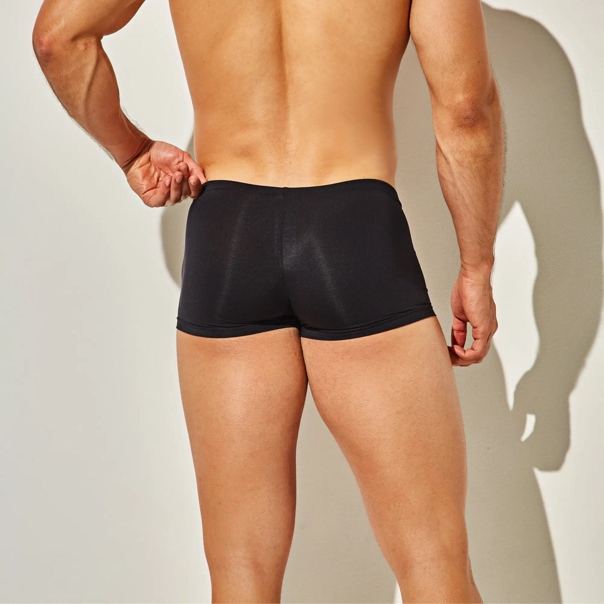 Black Intymen ING092 boxer briefs with smooth stretchy fabric and snug waistband for comfortable fit
