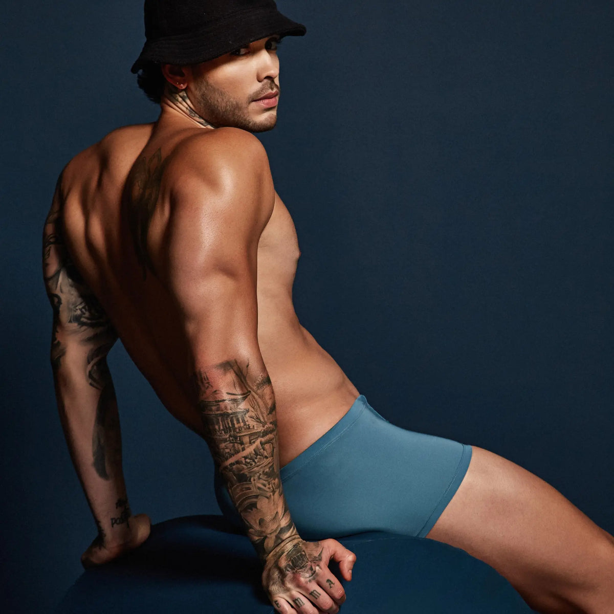 Blue Intymen ING092 boxer athletic briefs made of breathable fabric for comfortable everyday wear