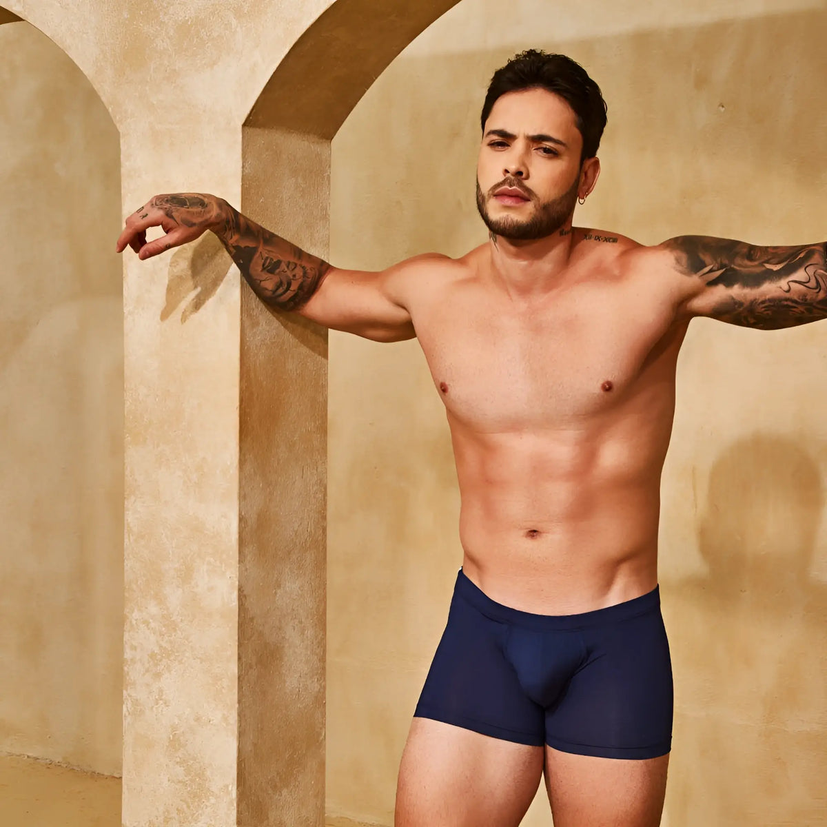 Navy blue Intymen ING095 stretch cotton briefs designed for comfort and support in everyday wear