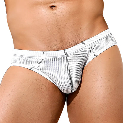 White mesh intimissimi intimen inj068 briefs for men with subtle gray trim and branded waistband for comfort and style