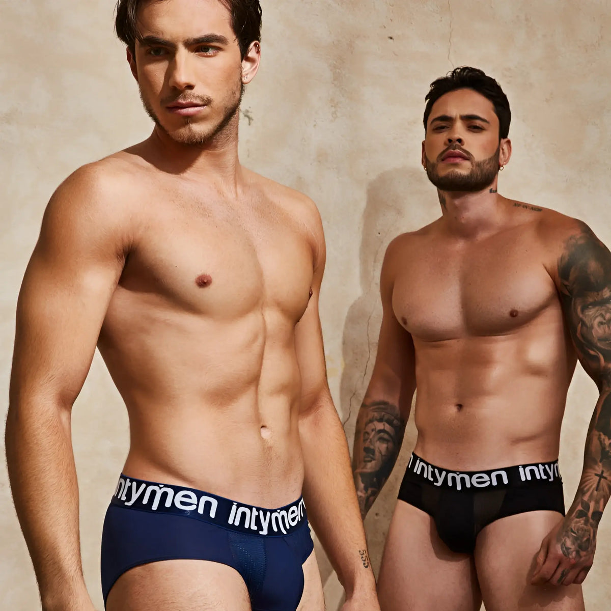 Navy blue Intymen INJ103 briefs with white branded waistband made from soft breathable fabric for daily comfort
