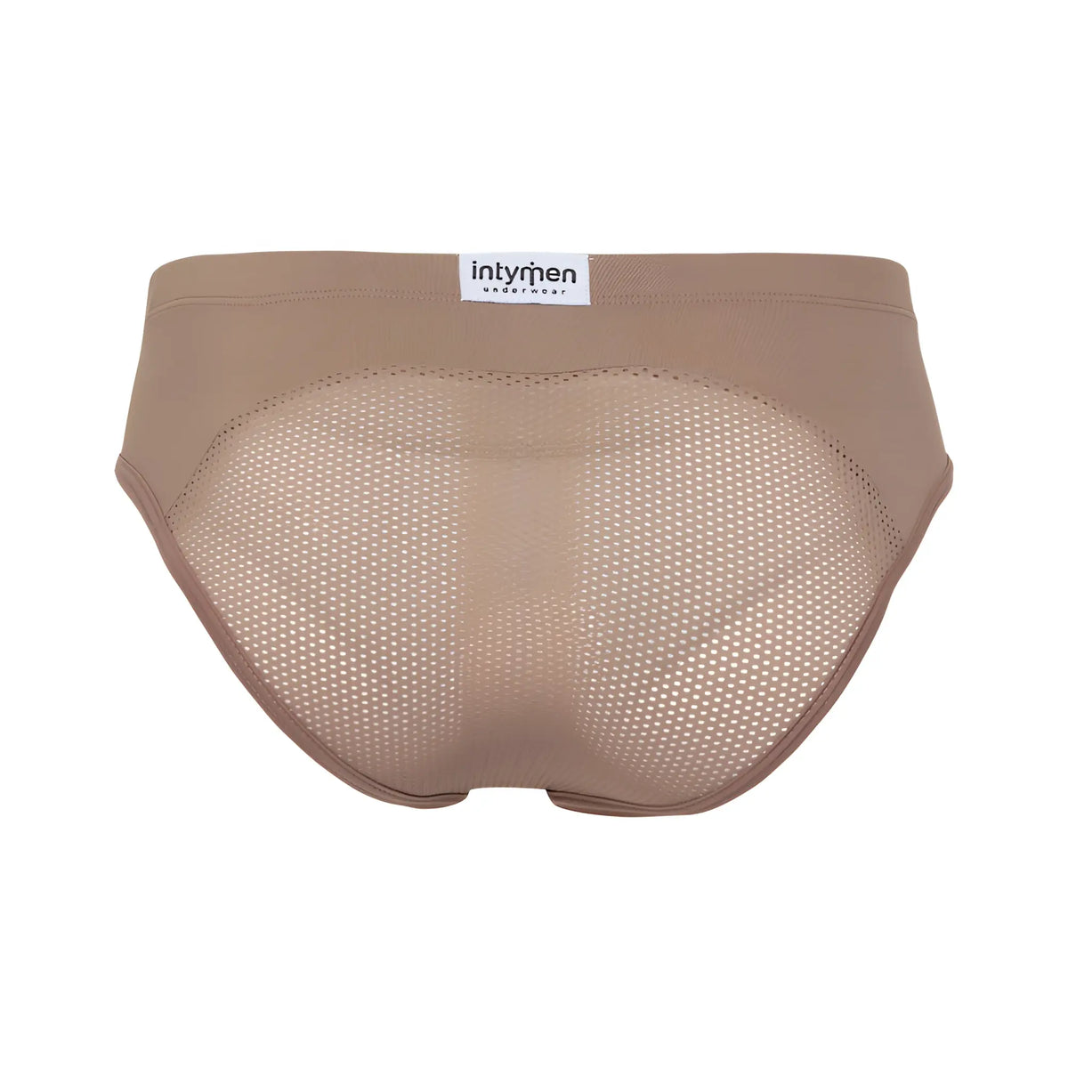 Beige Intymen INJ104 brief underwear with mesh panel and elastic waistband showing front side