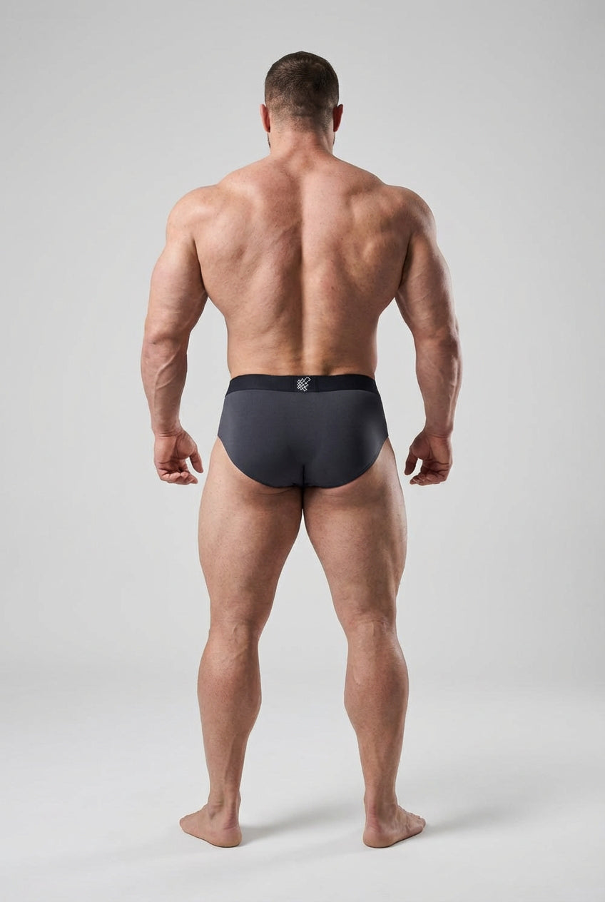 Jed North Men's Men's Athletic Seamless Briefs 2-Pack - Black & Gray