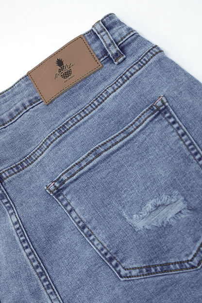 JJ Malibu Men's Jaded 3.5" Denim Short Shorts - Washed Blue