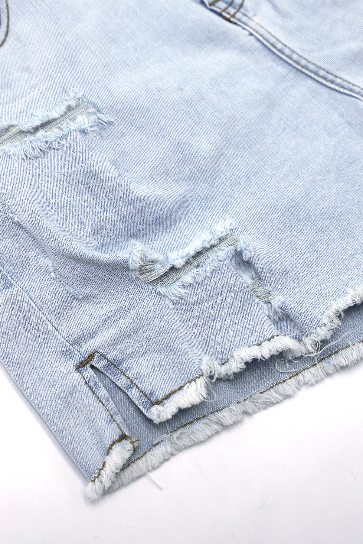 JJ Malibu Men's Jaded 3.5" Denim Short Shorts - Light Sky Blue