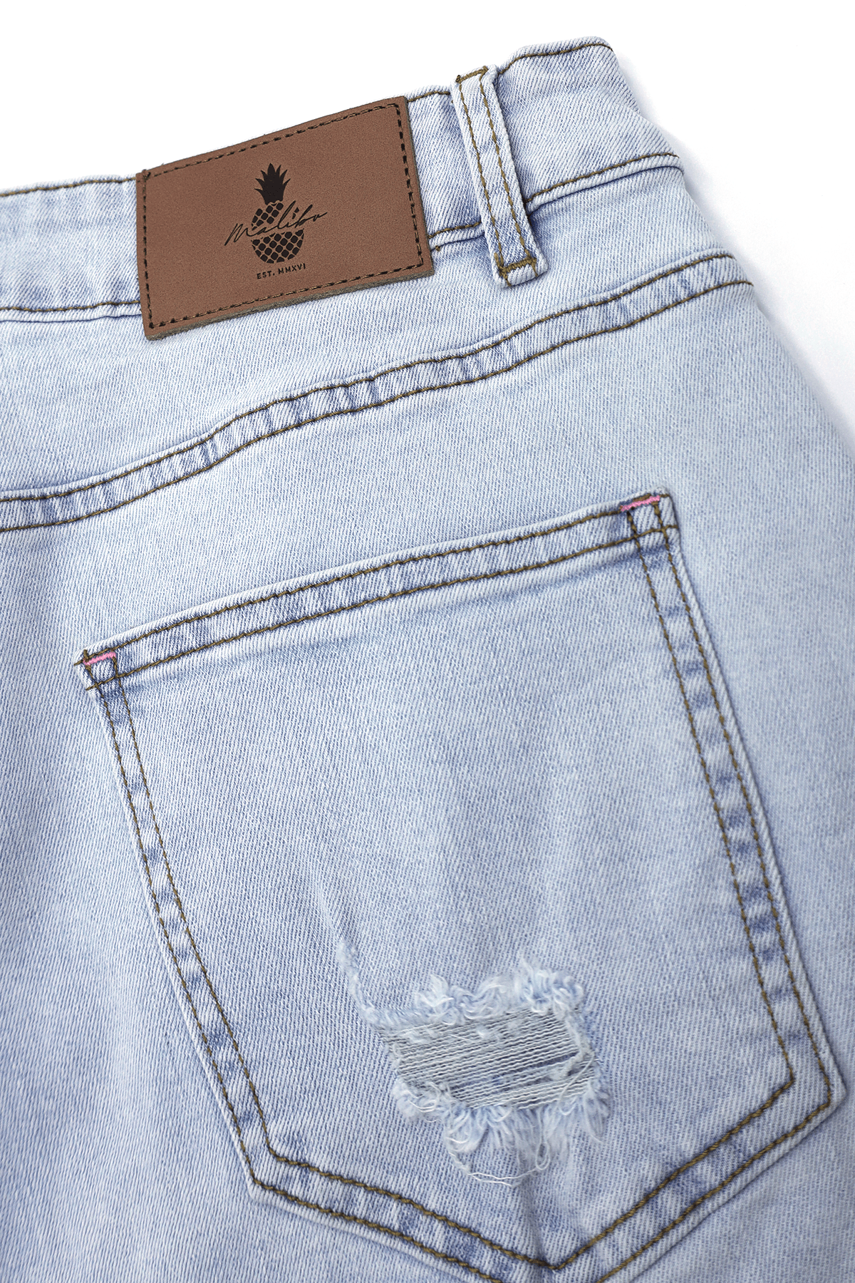 JJ Malibu Men's Jaded 3.5" Denim Short Shorts - Light Sky Blue