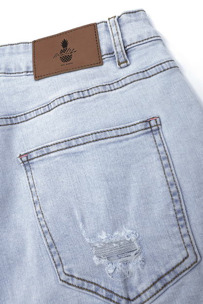 JJ Malibu Men's Jaded 3.5" Denim Short Shorts - Light Sky Blue