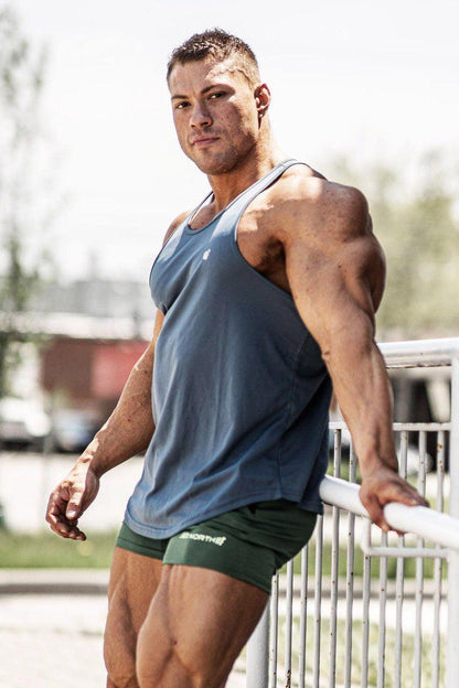 Jed North Men's Fast-Dry Bodybuilding Workout Stringer - Gray